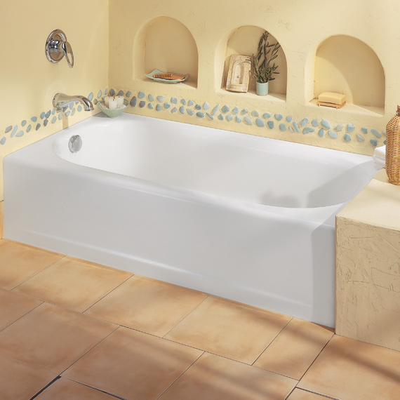 American Standard 2391.202.222 Princeton Americast Recess Bath, RHO - Linen (Pictured in White)