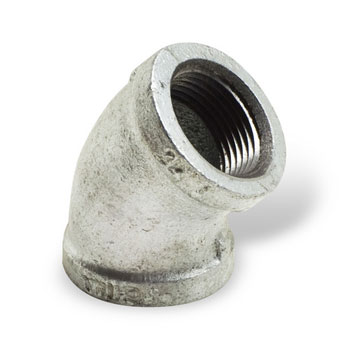 1-1/2 inch Malleable Iron Pipe Fittings 45 degree Elbow - Galvanized