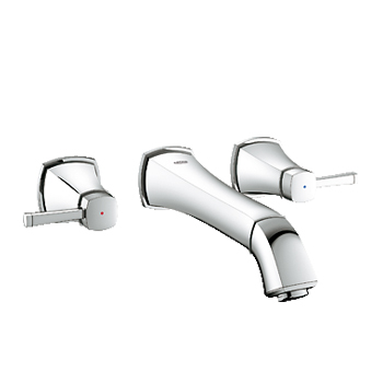 Grohe 20416000 Grandera Wall Mount 3 Hole Lavatory Faucet - Chrome