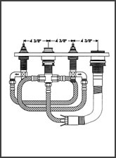 Hansgrohe 13444181 Rough Valve 4-Hole Roman Tub Set