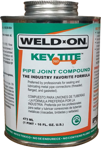 IPS Weld-On 10064 1 Pint 505 Key Tite Green Waterproof Metal Pipe Thread Sealant