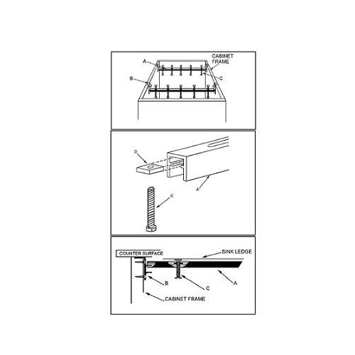 Just Manufacturing JRS-36-H 2 Rails with Hardware Undermount Installation Systems