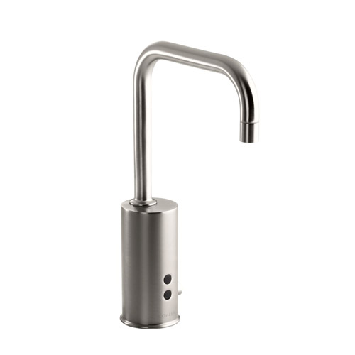 Kohler K-13473-VS Gooseneck Touchless DC Powered Lavatory Faucet with Insight Technology - Vibrant Stainless