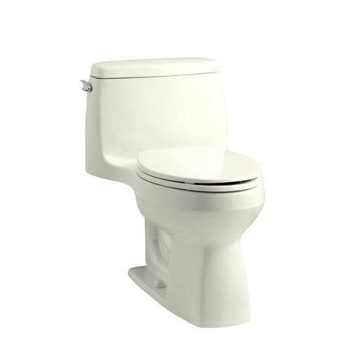 Kohler K-3810-96 Santa Rosa Comfort Height One Piece Compact Elongated 1.28 gpf Toilet - Biscuit