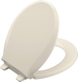 Kohler K-4639-47 Cachet Quiet Close Quick-Release Round Front Toilet Seat - Almond