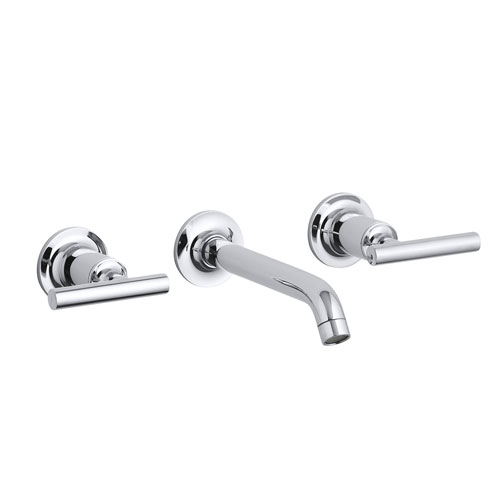 Kohler K-T14413-4 Purist Wall-Mount Lavatory Faucet Trim - Polished Chrome