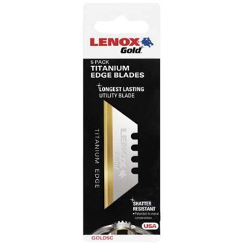 LENOX Gold 20350-GOLD5C Titanium Edge Utility Knife Blade - 5 Pack