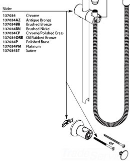 Moen 137034BN Slider for Slide Bar - Brushed Nickel