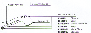 Moen 136829WG Extensa Replacement Pull-Out Spout Kit Glacier with Pebble