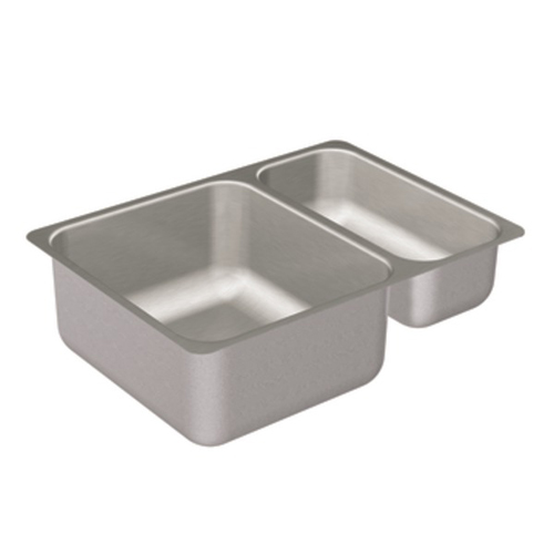 Moen G20273 2000 Series 20 Gauge Double Bowl Undermount Kitchen Sink - Stainless Steel