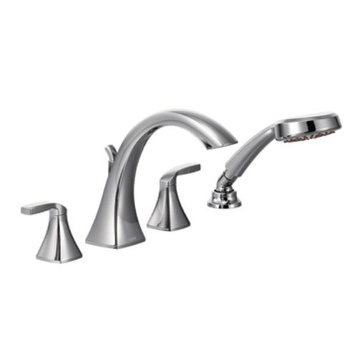 Moen T694 Voss Two Handle High Arc Roman Tub Faucet with Hand Shower - Chrome