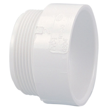 Mueller Industries 4804 2 in Hub x NPT Male PVC DWV Pipe Fitting Adapter