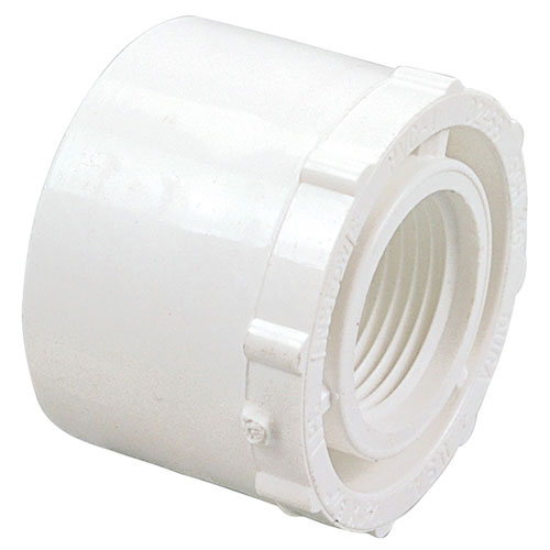 1 inch Spigot X 3/4 inch FIPT Bushing PVC Schedule 40 Pressure Fittings