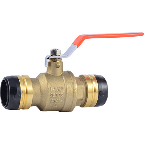 SharkBite UXLBV35 1-1/4 in. x 1-1/4 in. Brass Push Ball Valve