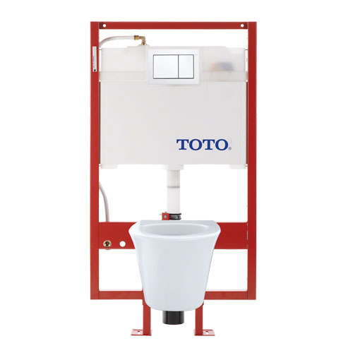 Toto CWT486MFG-1#01 Maris Wall-Hung Elongated Toilet and DuoFit in-wall 0.9 and 1.6 GPF Tank System PEX Supply Line - Cotton White