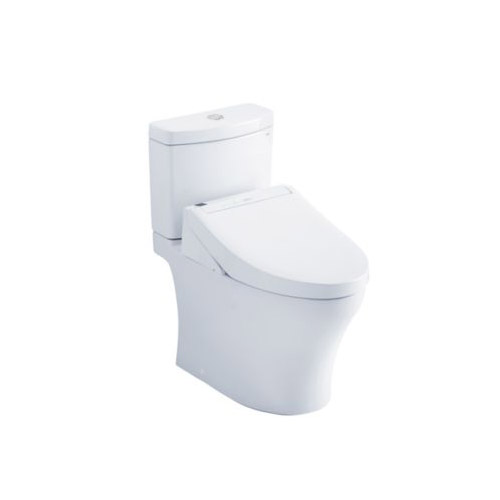 Toto MW4463084CEMG#01 Aquia IV Washlet + C5 Two-Piece Elongated 1.28 GPF and 0.8 GPF Toilet - Cotton White