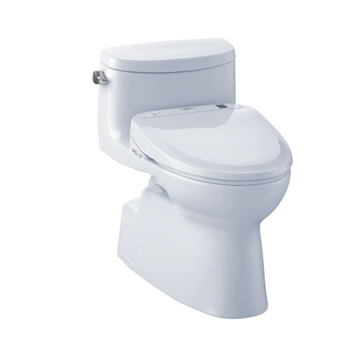 Toto MW644584CEFG#01 Carolina II Connect+ One-Piece Elongated 1.28 GPF Toilet and Washlet S350e Bidet Seat - Cotton White