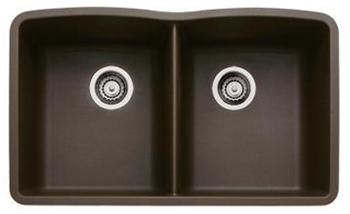 Blanco 440182 Diamond Equal Double Bowl Silgranit II Undermount Kitchen Sink - Cafe Brown