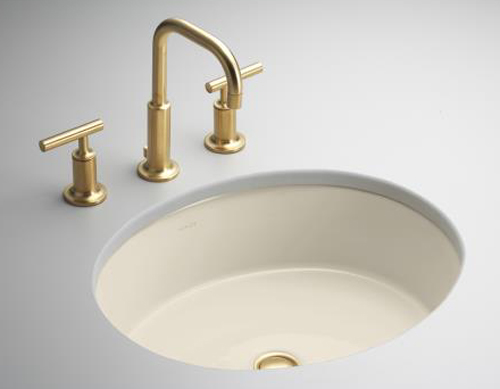 Kohler K-288-47 Single Basin Undercounter Lavatory from the Verticyl Collection - Almond