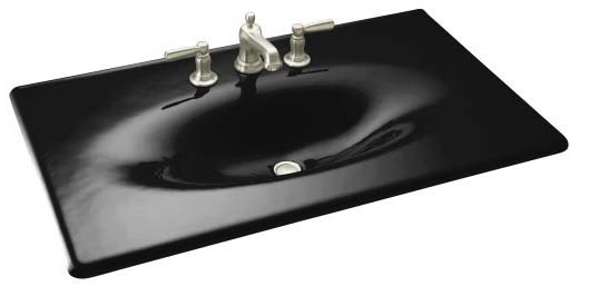 Kohler K-3051-8-7 Cast Iron Vanity Top - Black