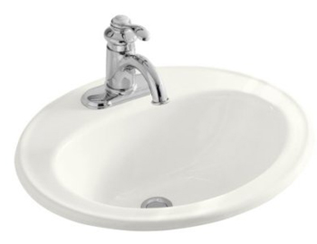 Kohler K-2196-1-7 Pennington Self-Rimming Lavatory Sink - Black (Pictured in White)